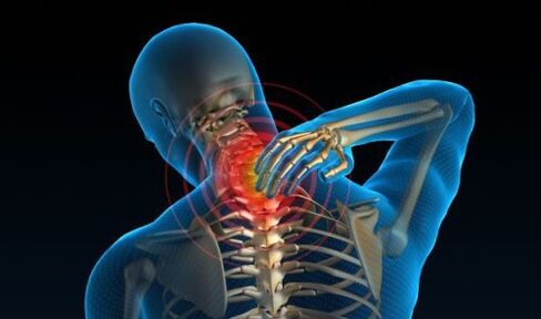 cervical spine pain with osteochondrosis